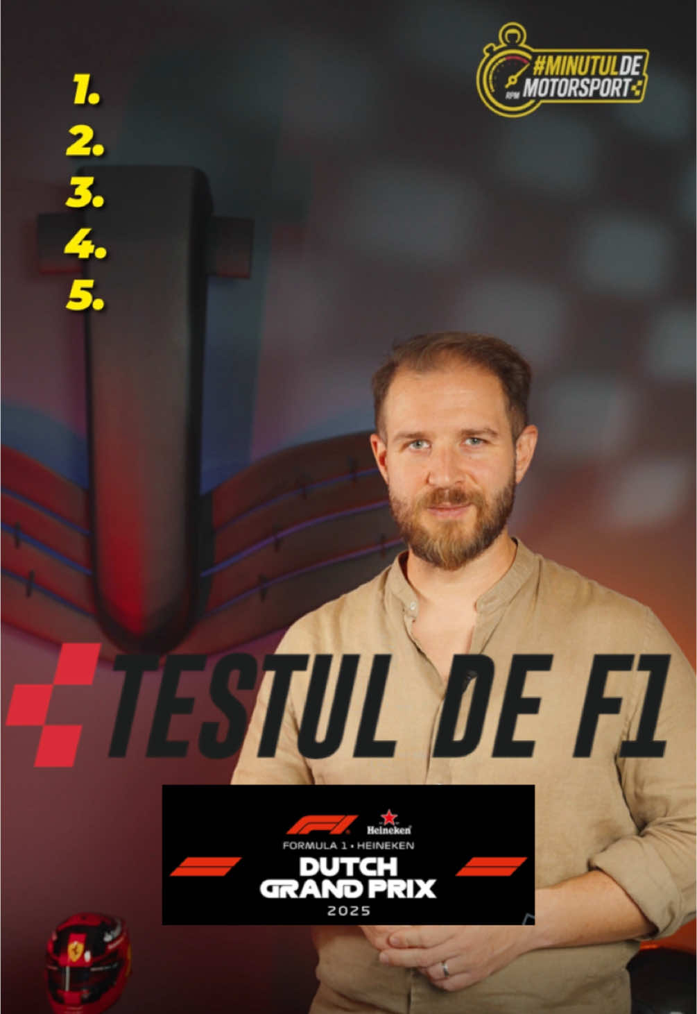 Un nou test de F1 cu ocazia #DutchGP! Hai să vedem cât de bine te pricepi și lasă-mi în comentarii scorul pe care l-ai obținut 🤩 Urmărește #MinutulDeMotorsport 🏁  #TestulDeF1  #F1 #formula1 #fyp #f1news #stirif1 #f12025 