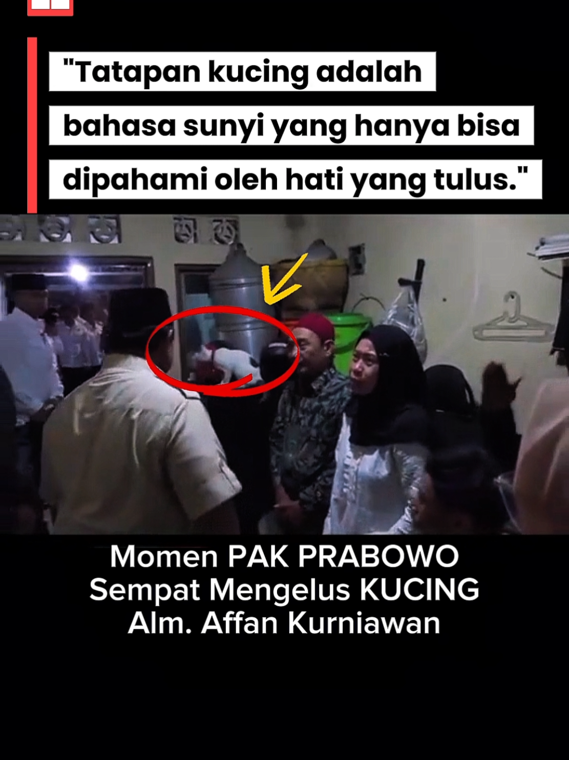 MOMEN PAK PRABOWO MENGELUS KUCING ALM. AFFAN KURNIAWAN #prabowo #affan #korbandemo 