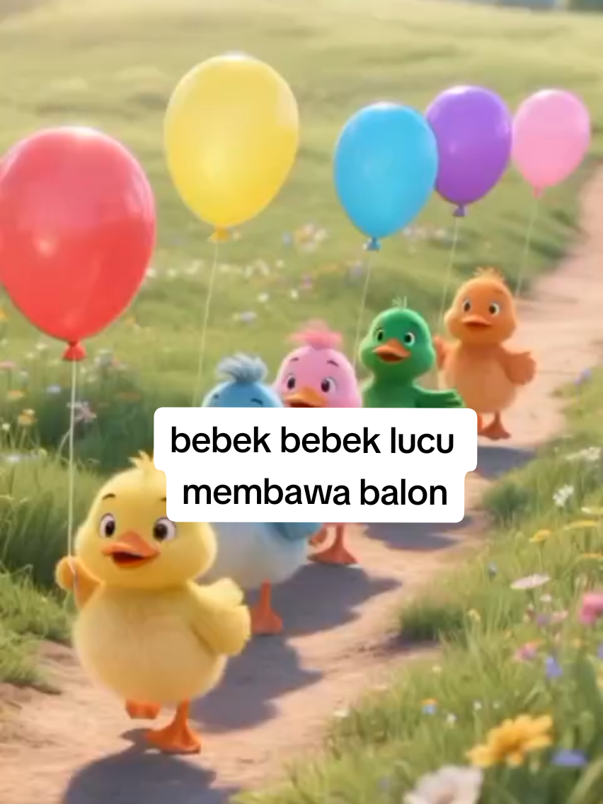 bebek bebek lucu membawa balon berwarna-warni 🦆🦆🎈 #tiktok #tiktokkids #cartoon #viral #foryou 