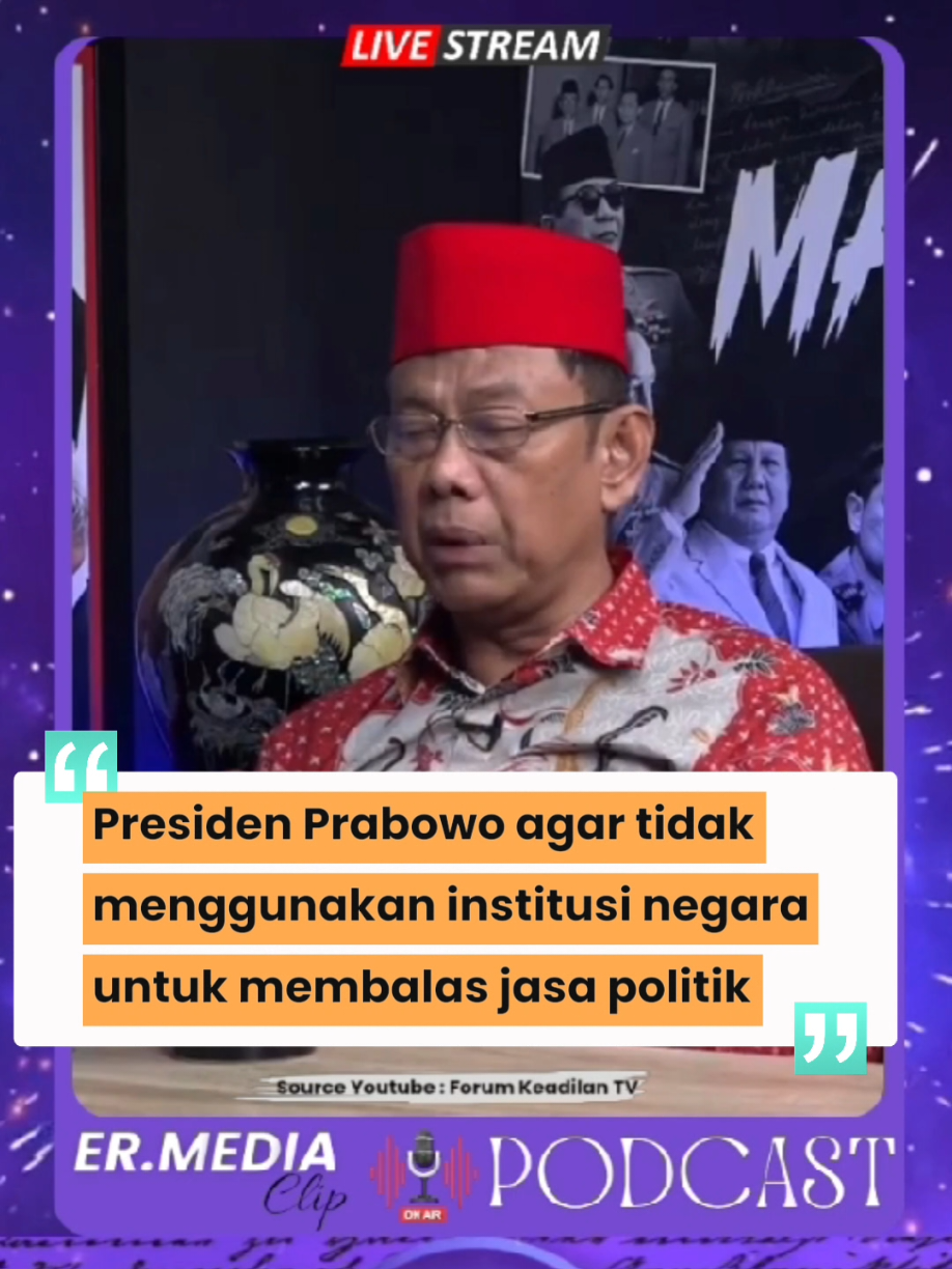 Peringatan Keras! Ahli: Prabowo Jangan Gunakan Aparat Negara untuk Balas Jasa Politik!  #fyp #fypシ #podcast 
