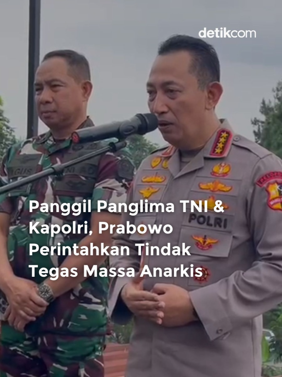 Presiden Prabowo Subianto memanggil Panglima TNI Jenderal Agus Subiyanto dan Kapolri Jenderal Listyo Sigit Prabowo. Dalam pertemuan itu, dibahas perkembangan keamanan terkini. Kapolri menilai aksi unjuk rasa belakangan ini tak sesuai aturan dan mengingatkan UU No. 9/1998 tentang kebebasan berpendapat. Kapolri juga menegaskan kebebasan berpendapat dilindungi UU, namun harus sesuai aturan, menjaga kepentingan umum, serta persatuan bangsa. Baca berita selengkapnya hanya di detik.com! Creator: Ariandi #detikcom #Kapolri #KebebasanBerpendapat #UnjukRasa #PersatuanBangsa #stopanarkis #DemoDamai