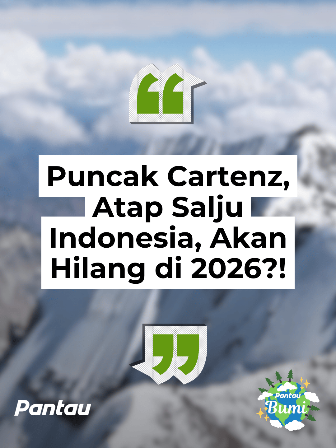 Tahun 2023, salju abadiPuncak Cartenz, Papua, satu-satunya di Asia Tenggara luasnya masih sepertiga. Tahun 2025, salju Puncak Cartenz makin tipis. BMKG memproyeksikan, gletser tropis terakhir di atap Indonesia akan hilang pada tahun 2026. Ini jadi bukti nyata bahwa upaya kita atasi krisis iklim belum berdampak serius. Alam sudah kasih sinyal jelas, upaya kita belum cukup menghadapi krisis iklim. #fyp #viral #PuncakCartenz #ClimateCrisis #GlobalWarming #SaveEarth #IndonesiaHijau #LingkunganKita #SadarIklim #explainer #lingkungan #Daratan #PantauBumi