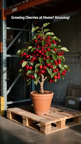 Potted cherries turn your balcony into an orchard! Grow your own, eat your own—healthy and healing.#TikTok#fyp#tiktokshopfinds#gardening#homegrown#fruittrees#greenliving#freshfruit
