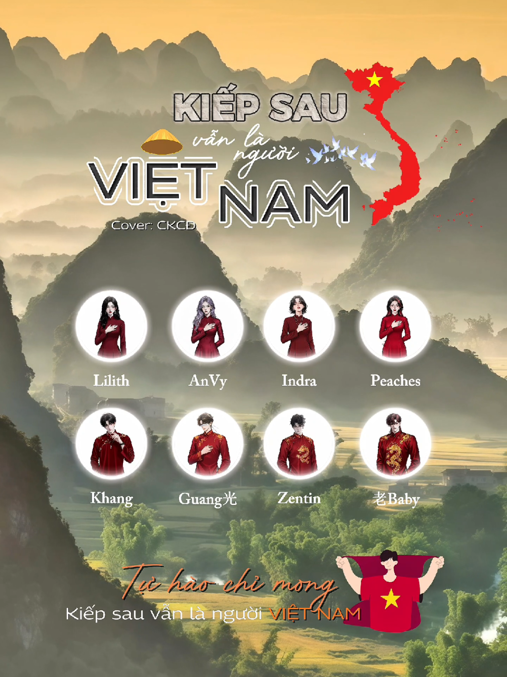 Kiếp Sau Vẫn Là Người Việt Nam (CKCĐ Cover 8P). Mix: @云歌_ Bài Hát Của Mây, Edit: @🇻🇳 Guang光 🐬 #kiepsauvanlanguoivietnam #cankhonchinhdao #quockhanh #a80 #dieubinh 