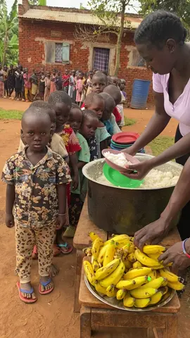 Feeding hungry children. 
