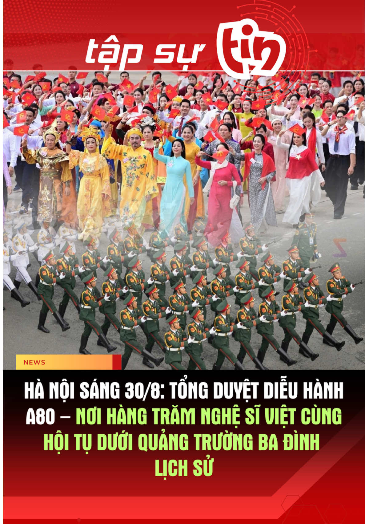 Hào hùng có, xúc động có… mà hài hước cũng không thiếu 🤣 Khoảnh khắc A80 có 1-0-2 của dàn nghệ sĩ Việt!🇻🇳 #a80 #dieubinh #nghesi #2thang9 #tapsutin 