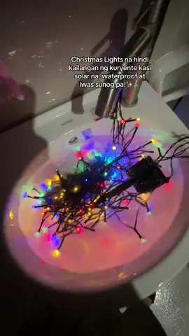 SOLAR CHRISTMAS LIGHTS WATERPROOF HINDI KAILANGAN NG KURYENTE ARAW LANG SAPAT NA☀️✨ #christmaslights #solarchristmaslights #waterproof 