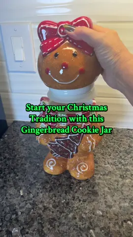 The gingerbread cookie jar makes the perfect Christmas tradition. #cookiejar #gingerbreadman #christmasdecor #holidaytraditions #tiktokshopcreatorpicks 