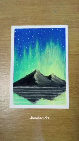 Menggambar aurora mudah untuk pemula menggunakan Oil pastel #art #drawing #draw #oilpastel #caramenggambar