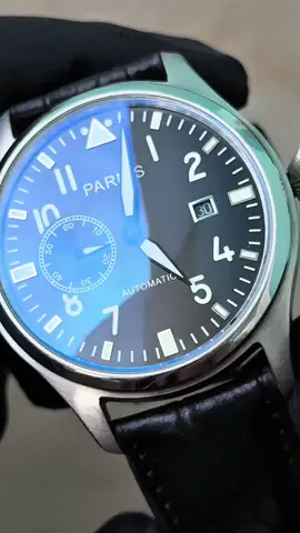 Panis cơ tự động nội địa Trung dòng phi công - size46mm - kính khoán zin có ar xanh chống loá - mặt đen dạ quang sáng - máy cơ tự động có hỗ trợ lên cót phụ - đáy ren vặn, núm ren vặn kháng nước tốt - 1t350k bảo hành 6 tháng #donghochinhhang #dongho2hand #sidongho #donghotudong #donghopanis 