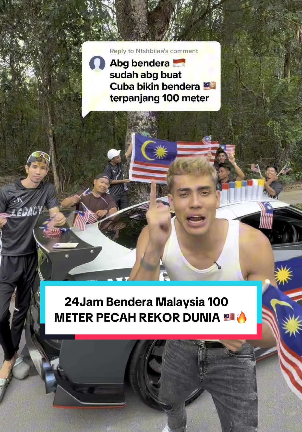 bikin bendera malaysia terpanjang dunia masa 24 jam ..#🇲🇾 #merdeka #100meter 