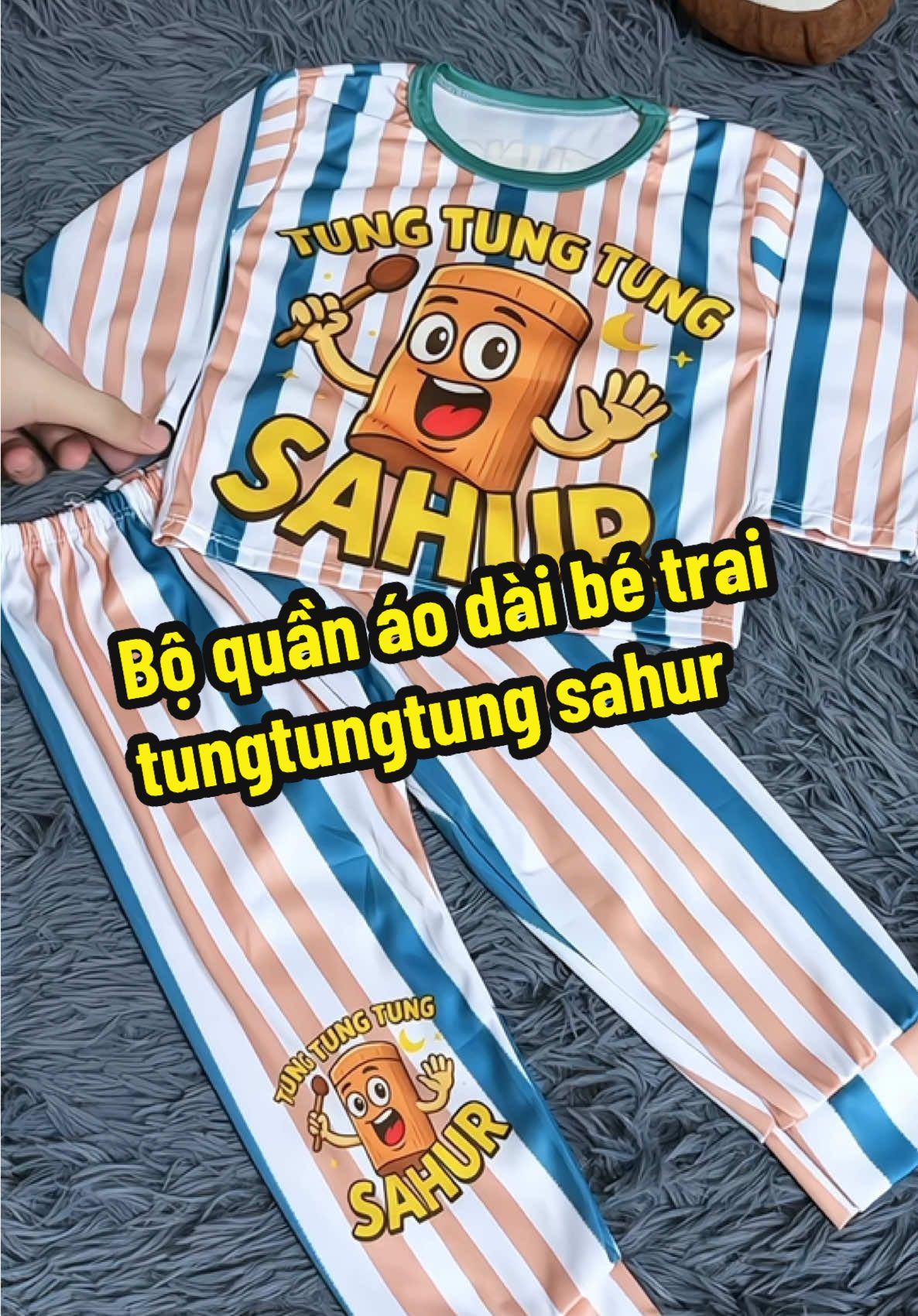 Bộ quần áo bé trai tungtungtung sahur mặc thu đông đủ size nhiều mẫu