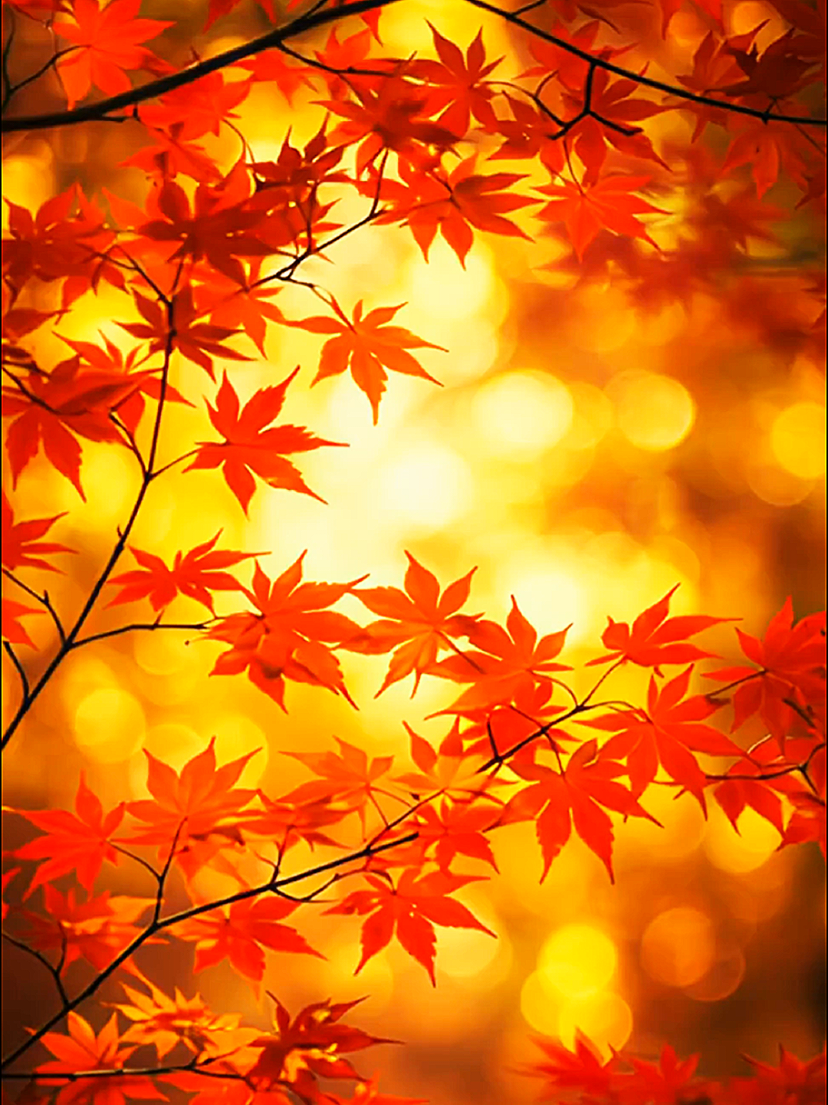 ~癒やしの紅葉~ Healing Autumn Leaves @癒やし~Healing~ 👈癒やしの藤の花(和風) #癒し #紅葉 #幻想的 #秋 
