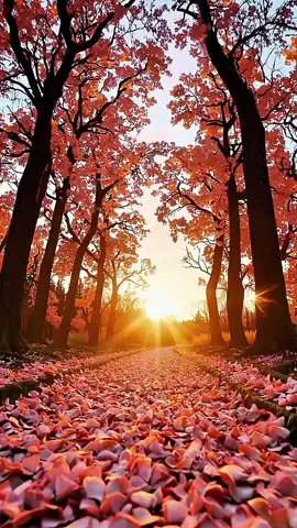 ✨ Golden Petals Path Sinta essa luz te abraçar! Um novo caminho se abre sob pétalas e esperança no ar. Compartilhe. ✨️🙌 #paravoce #natureza360 #sunsetviews #naturelovers #flowers
