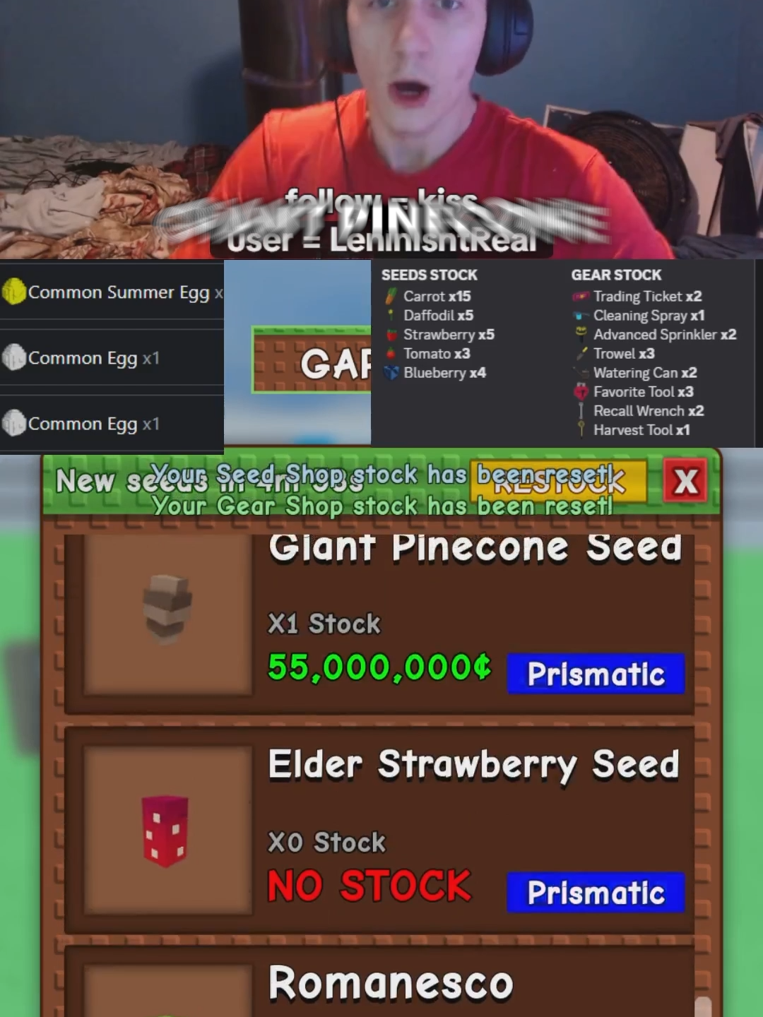 Giant Pinecone Moment #roblox #gag #jandel #growagarden