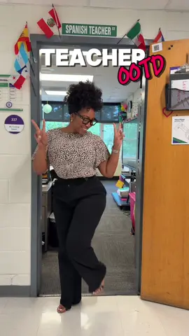 Every Friday I spin in front of my classroom door…not just to show my OOTD (outfit of the day), but as my own little act of rebellion. Against the folks who swear curvy women must be “begging for attention” just because we refuse to shrink, hide, or dress like we’re ashamed of our bodies. I’m a teacher. I’m curvy. I’m fine. And a whole lot more. And none of those things cancel each other out. I remember what it felt like to come to work frumpy, gross, and literally uncomfortable — hiding my shape, drowning in oversized hot ass cardigans, and pretending that made me “professional.”  I was miserable.  Some people think that me showing up as ME is a “distraction.” But it’s actually a lesson (that some grown men need) 📝That you can respect a woman’s mind, talent, energy, and boundaries even if she’s fine.  📝That young women deserve to see examples of being brilliant, capable, and kind and unapologetically beautiful. So yes, I’ll keep spinning. For me. For my students. And for every woman who’s ever been told she’s “doing too much” just for existing out loud. 💃🏾✨ #teacheroutfit #fyp #curvywomen #teacher #teacherStyle 