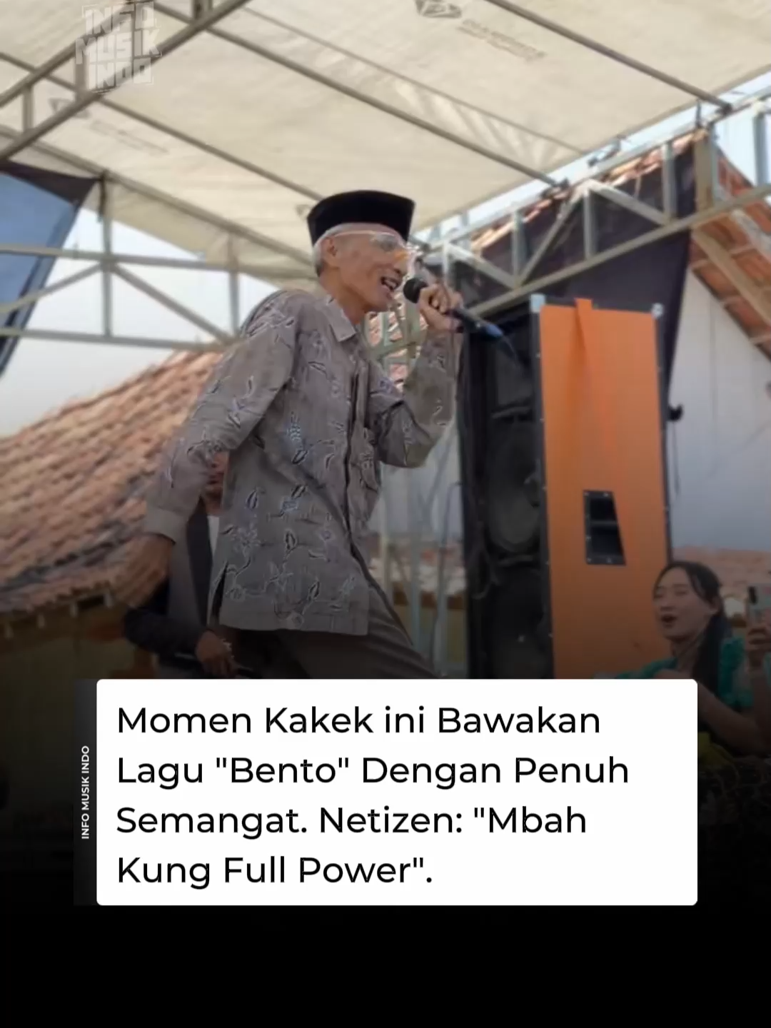 Usia boleh senja, tapi jiwa tetap menyala 🔥 [sc: @edr_story_photography] #kakek #bento #iwanfals #konser #infomusikindo