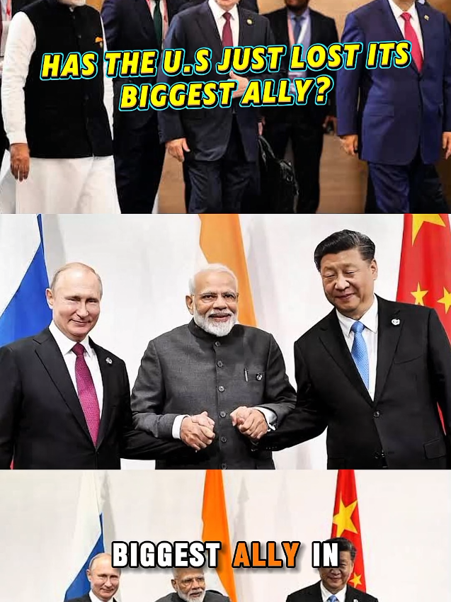 Has the U.S. just lost its biggest ally in South Asia? Modi meets Xi and Putin after 7 years, sparking talk of a revived RIC alliance. A new global power shift in the making?   #FYP #ForYou #India #RIC #Geopolitics