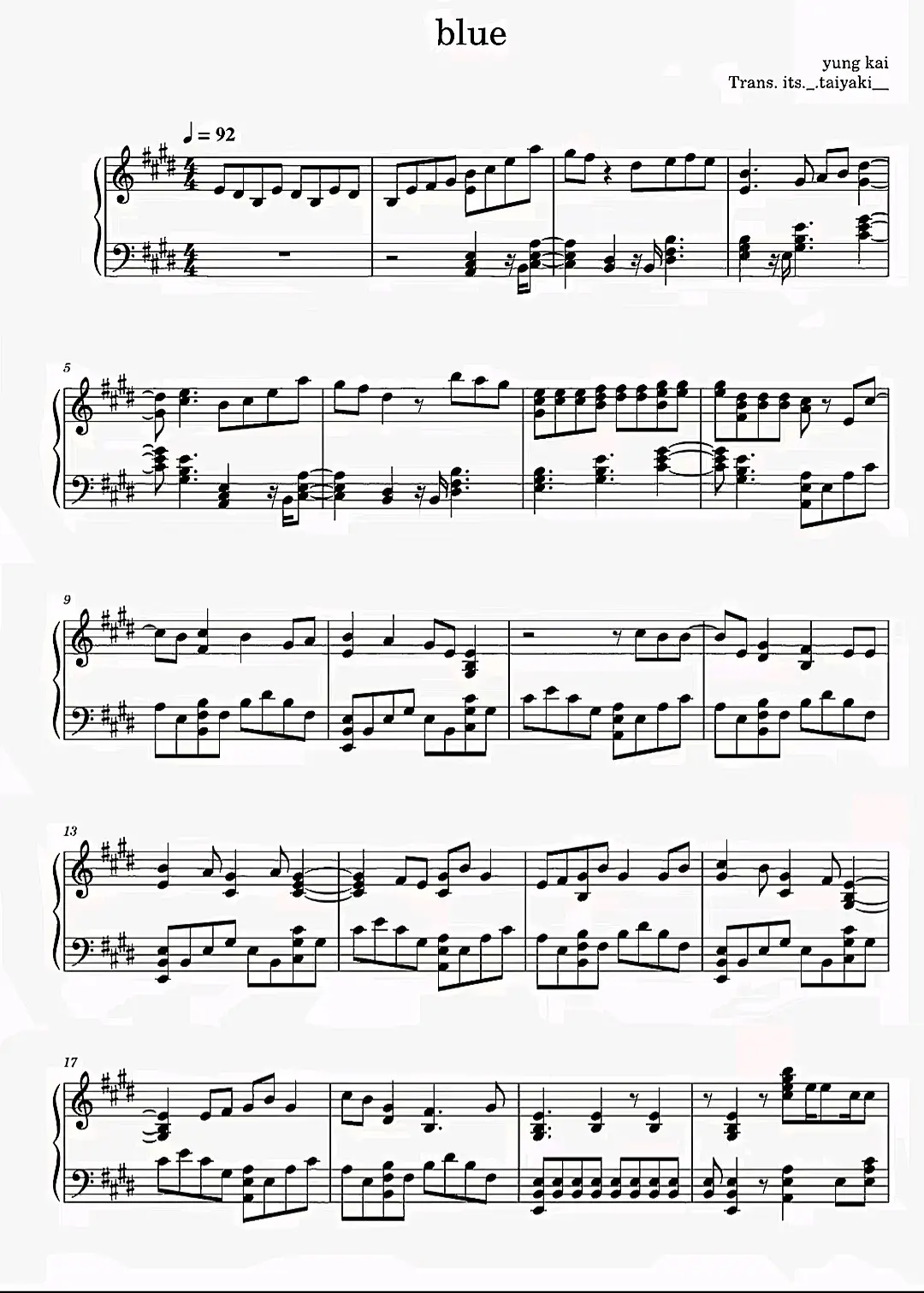 Blue 피아노 악보입니다. #blue #블루 #piano #악보 #fyp 