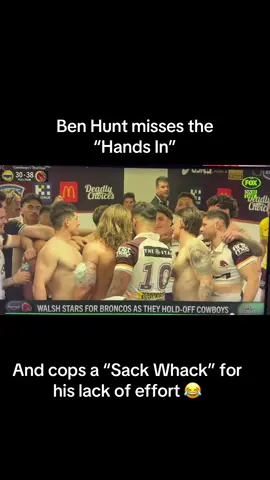 Wait for the “Sack Whack” 😂 #nrl #broncos #benhunt #reecewalsh #sackwhack