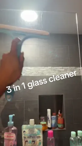 This squeegee is so convenient! It has the spray bottle you can load with your favorite glass cleaner, and then scrub the tough spots, and wipe clean. Streak free! 🤭 