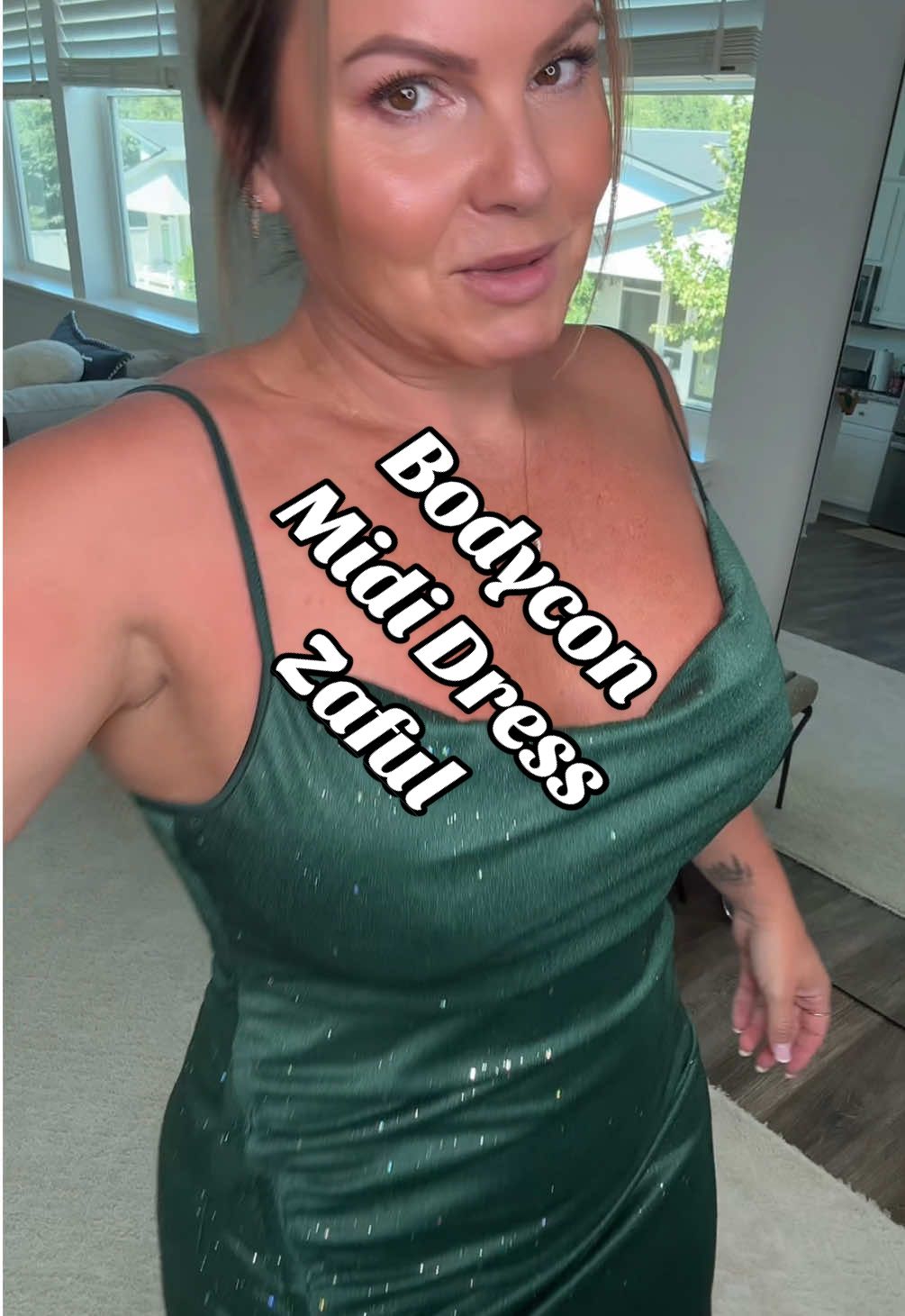 Bodycon Midi Dress With Glitter! #thicknstrong #bodycon #mididress #partydress #tiktokshopcreatorpicks 