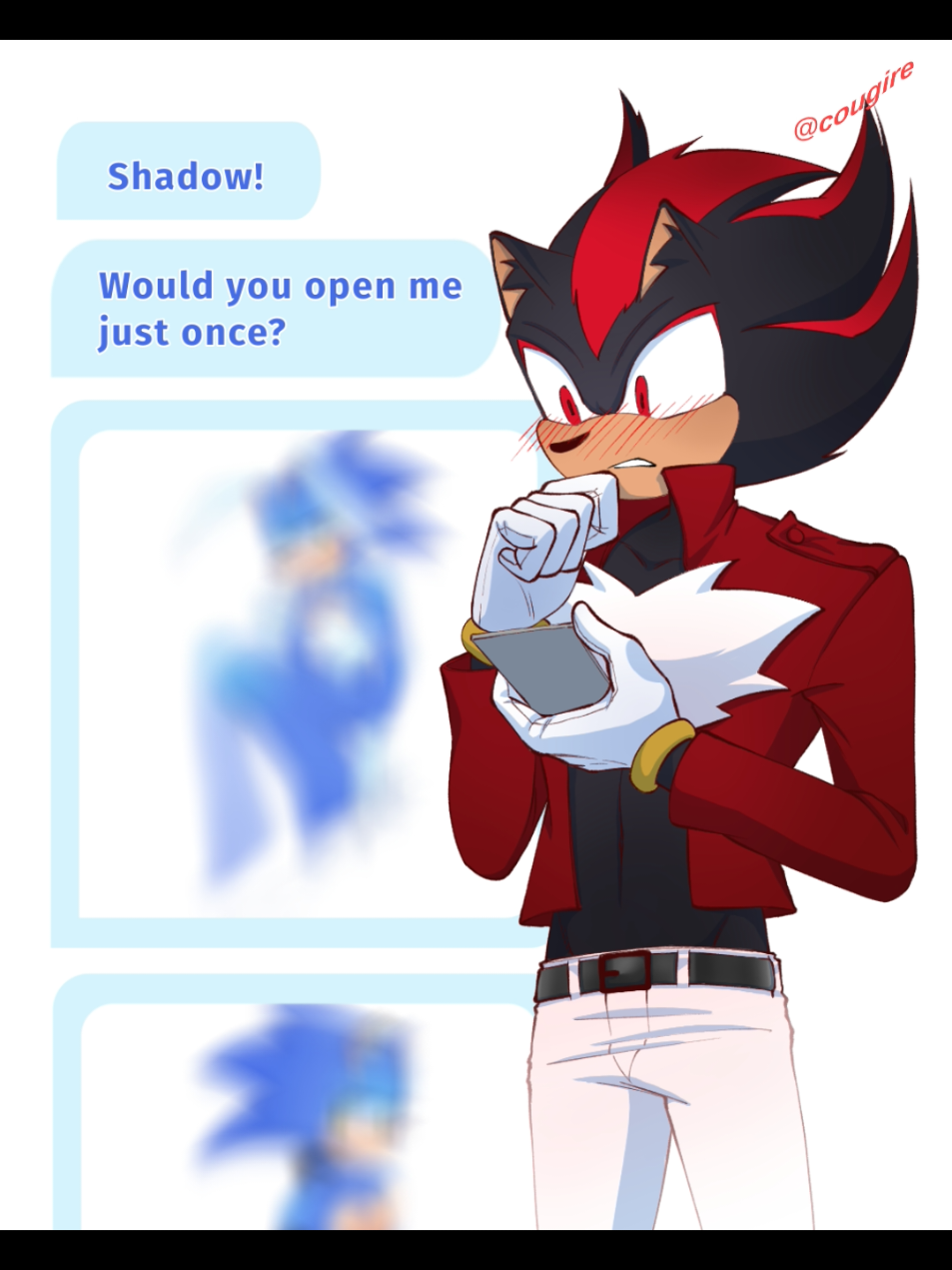 Sonic x Shadow Scott and Zelda bibi song How cute that Sonic sent a photo to Shadow after the photoshoot 💙✨ And how I love Shadow's funny reaction ❤️✨ #sonadow #shadonic #sonicthehedgehog #shadowthehedgehog #memeanimation 