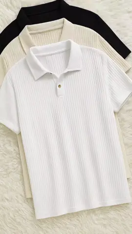 Paket 3 Pcs Kaos Polo Waffle Shirt Knit Pria Lengan Pendek!!#kaos #tiktokindo #gajiansale #fyp #foryou 