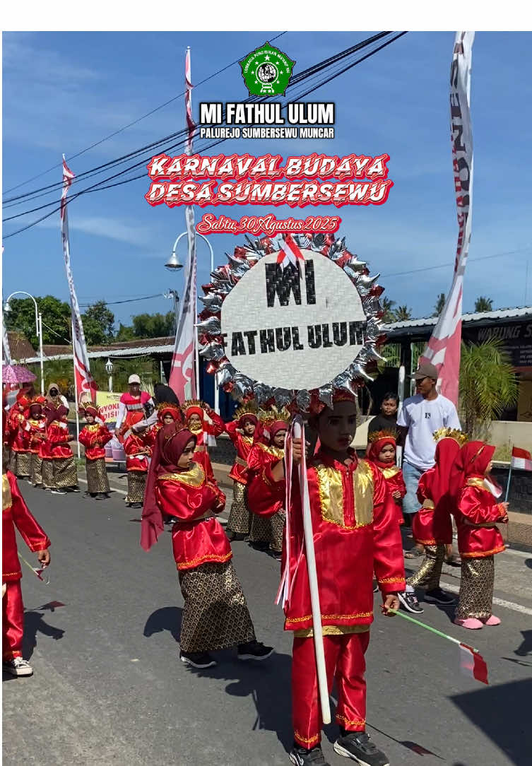 Sabtu, 30 Agustus 2025  KARNAVAL BUDAYA DESA SUMBERSEWU || Tahun ini MI FATHUL ULUM ikut berpartisipasi dalam kegiatan karnaval tingkat Desa dengan Tema Adat Aceh (Serambi Makkah) || Barisan Terakhir adalah Pasukan siswa-siswi yang menampilkan Salah satu tarian Asal Aceh || Info Madrasah : @ABU DAHRIN @97hsn.ilma @ibadullahalfadil @Aliwafa @Titin sulasiatin @nada lova || #fyp #masukberanda #tarian #aceh #soundviral #karnavalbudaya #sumbersewu #sumbersewusoundofficial #viral 