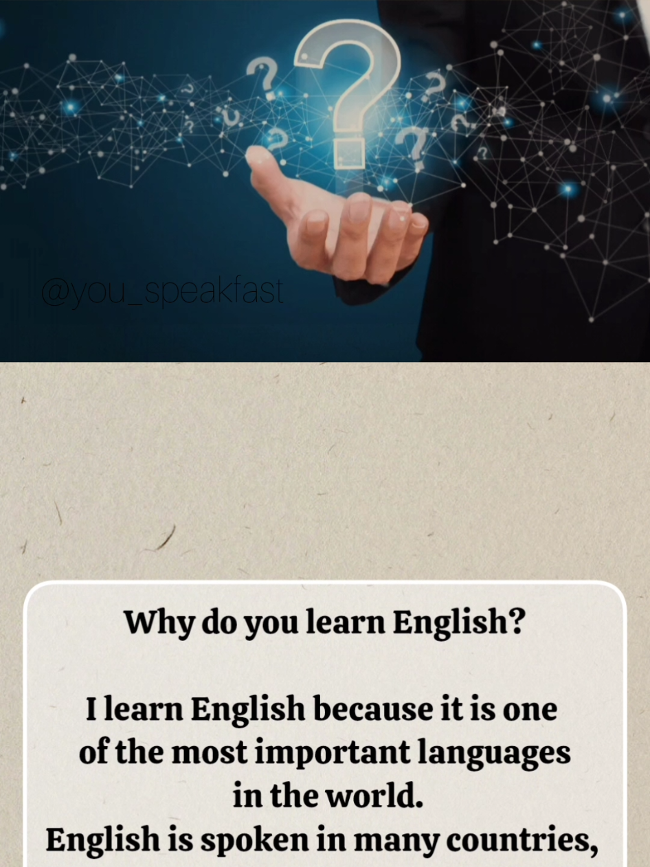 Why do you learn English? #learneng #dailyenglishpractice #spokenenglish #paragraph #learnwithtiktok 