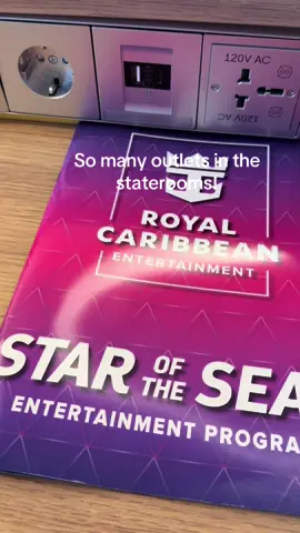 Icon class ships have so many outlets! Here are the ones in my balcony stateroom on Star of the Seas. #cruisetok #staroftheseas #royalcaribbean #cruise #loyaltoroyal 