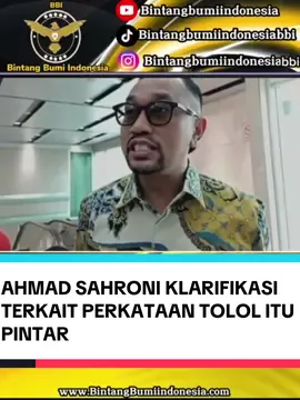 Ahmad sahroni klarifikasi terkait perkataan tolol itu artinya pinter #bintangbumiindonesia #creatorsearchinsights #demo #ahmadsahroni #jakarta 