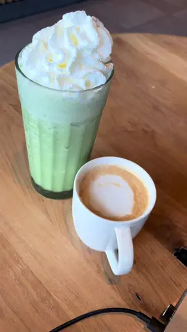How to have a good morning: Step 1.   Water  Step 2.  Matcha  Step 3.  Coffee  Step 4.  Doggie cuddles  Step 5.  Everything else  #matcha #cortado #espresso #coffee #beverage 