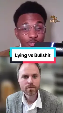 So what’s the real difference between lying and bullshitting? 🤔 When someone lies, they still care about the truth — they have to know it in order to twist it. But when someone bullshits, they don’t care whether what they’re saying is true or false. That indifference is what makes bullshit more corrosive to truth. 🎥 This clip from my conversation with philosopher Jeff Maynes breaks it down. Full episode now on YouTube: link in bio. #truth #fyp #philosophy #democracy #freespeech 
