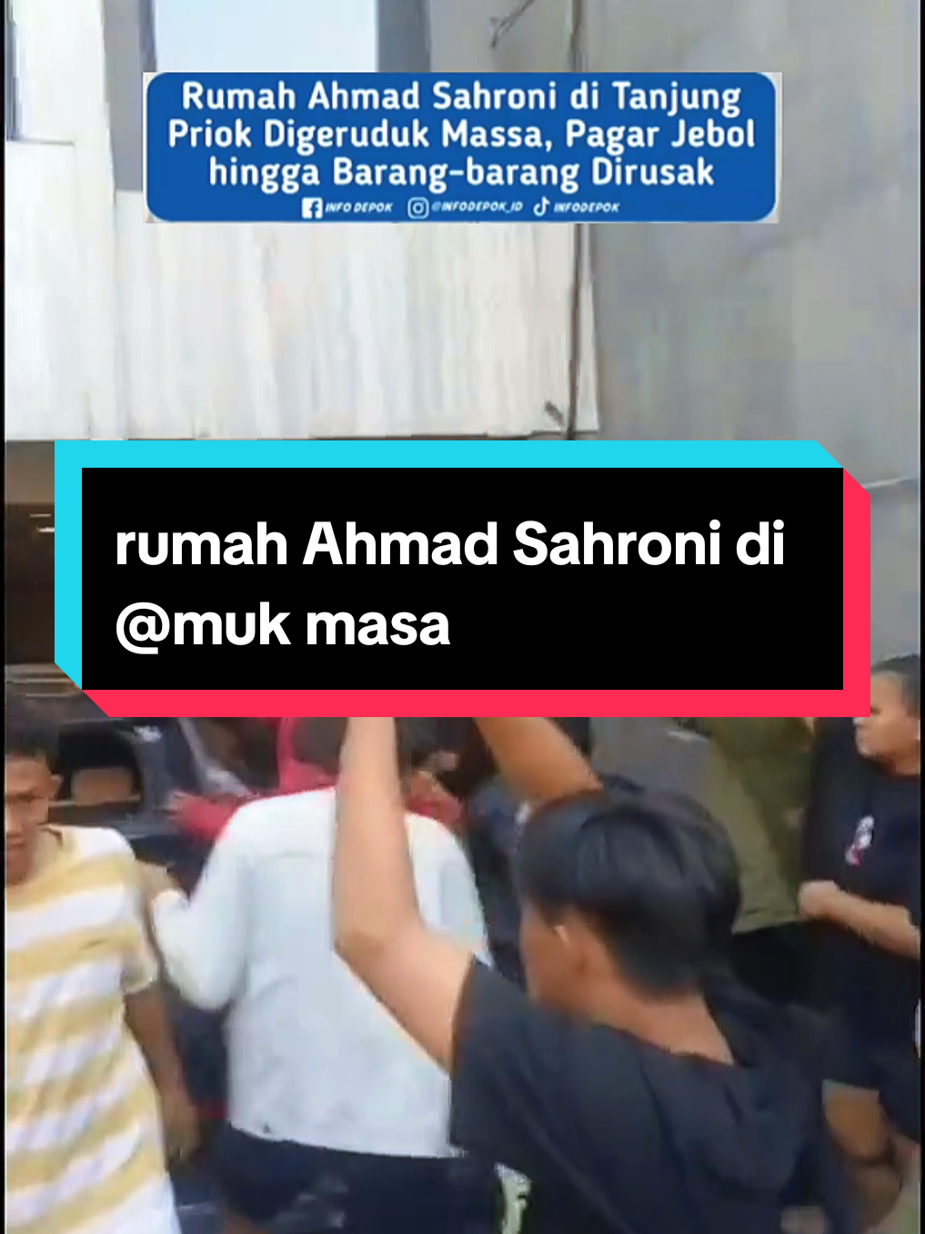 Rumah Ahmad Sahroni di tanjung prio di geruduk masa, barang barang di rusak. #agustus2025 #demo #videoviral #fyppppppppppppppppppppppp 