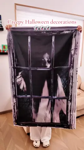 The simplest way to enhance your Halloween vibes👻🖤🩸#halloweencurtains #halloweencover #halloweendecor #creepydecor #windowdecor #halloween #halloweendecorations #halloweenprank 