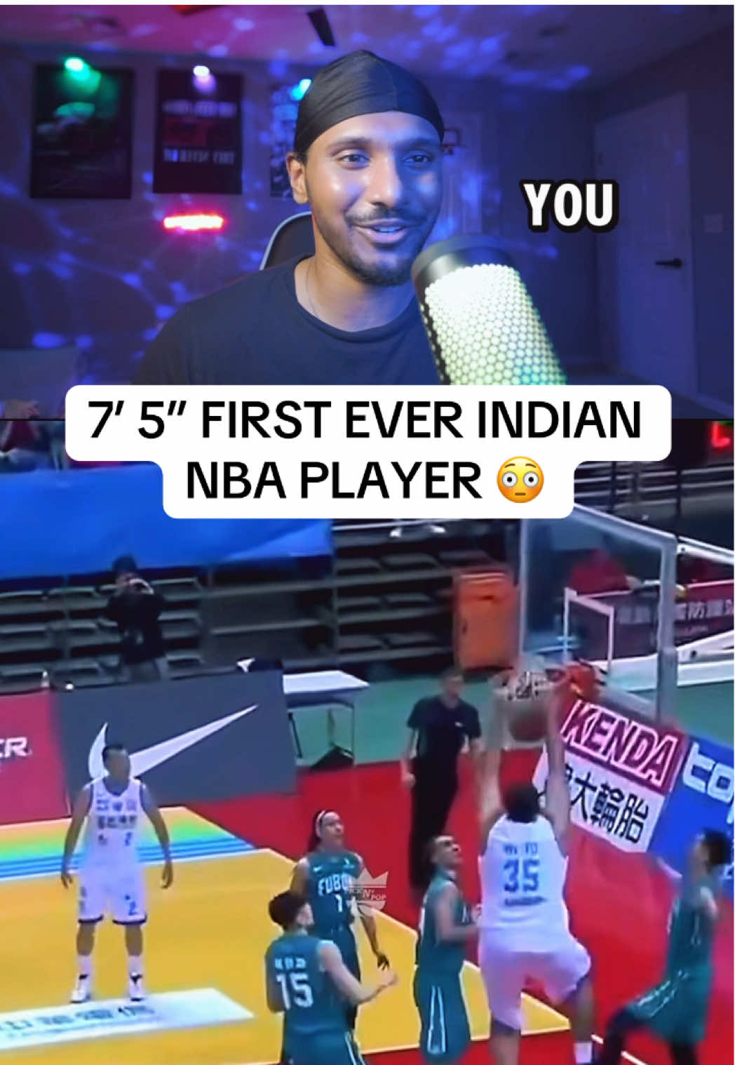 Almost brought that whole hoop down 😮‍💨 #basketball #NBA #tigerreacts #simbhullar #ballislife 