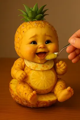 🍍🍼aby pineapple enjoying his baby food. #babypineapple #cutebaby #pineapple #foryou #babycuteness 