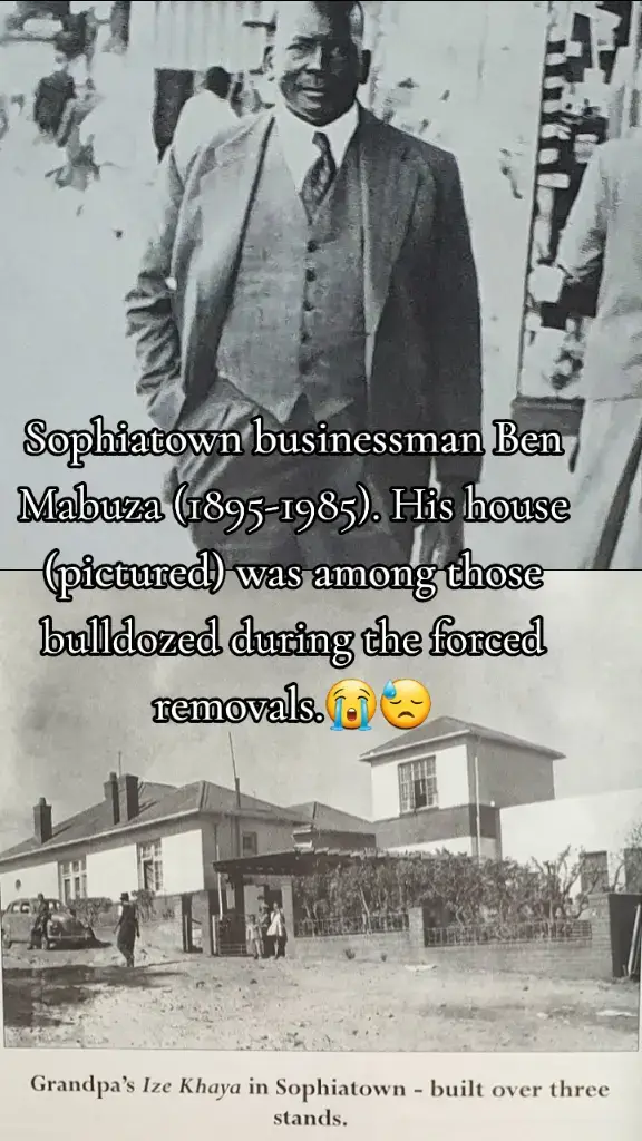 Sophiatown businessman Ben Mabuza {1895-1985}. His house (pictured) was among those bulldozed during the forced removals. #sophiatown #knowyourhistory❤️🖤💚 #SAMA #goviral #sama28 