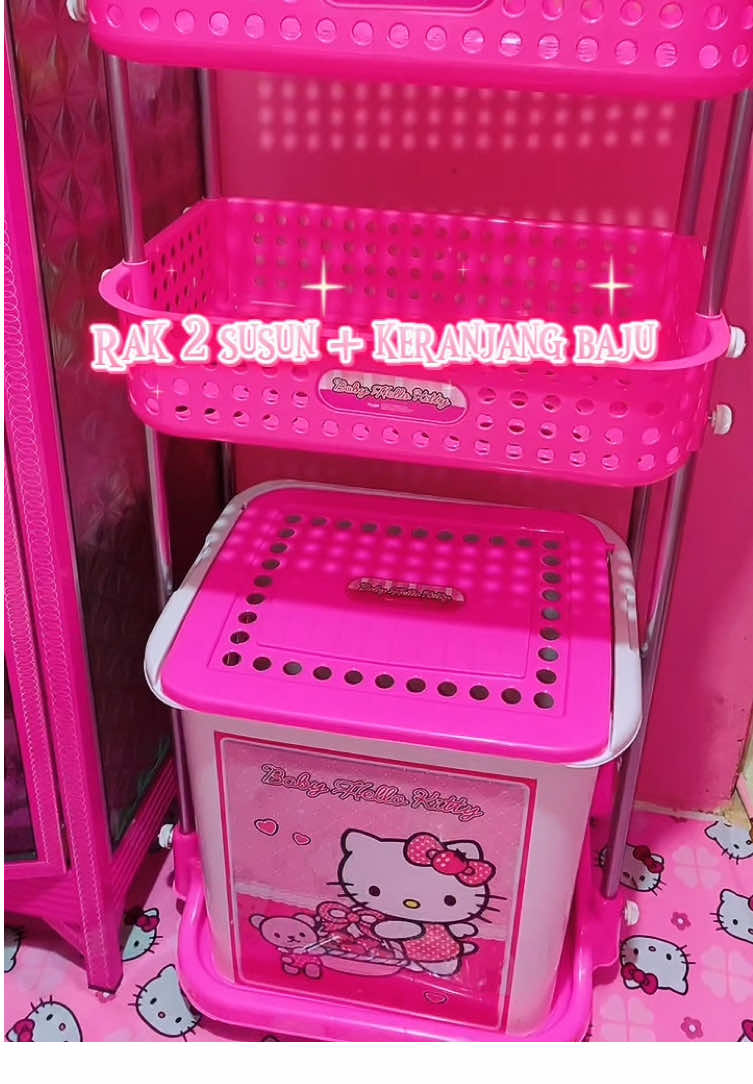 Keranjang multifungsi 3 tingkat 🌸#keranjangmultifungsi #keranjangloundry #rakserbaguna #pecintapink🌸 ###yunikitty98 