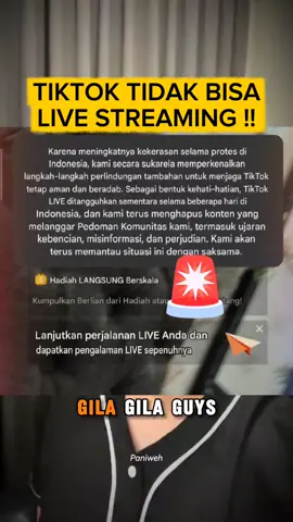 tiktok tiba tiba tidak bisa live streaming #dpr #demo 
