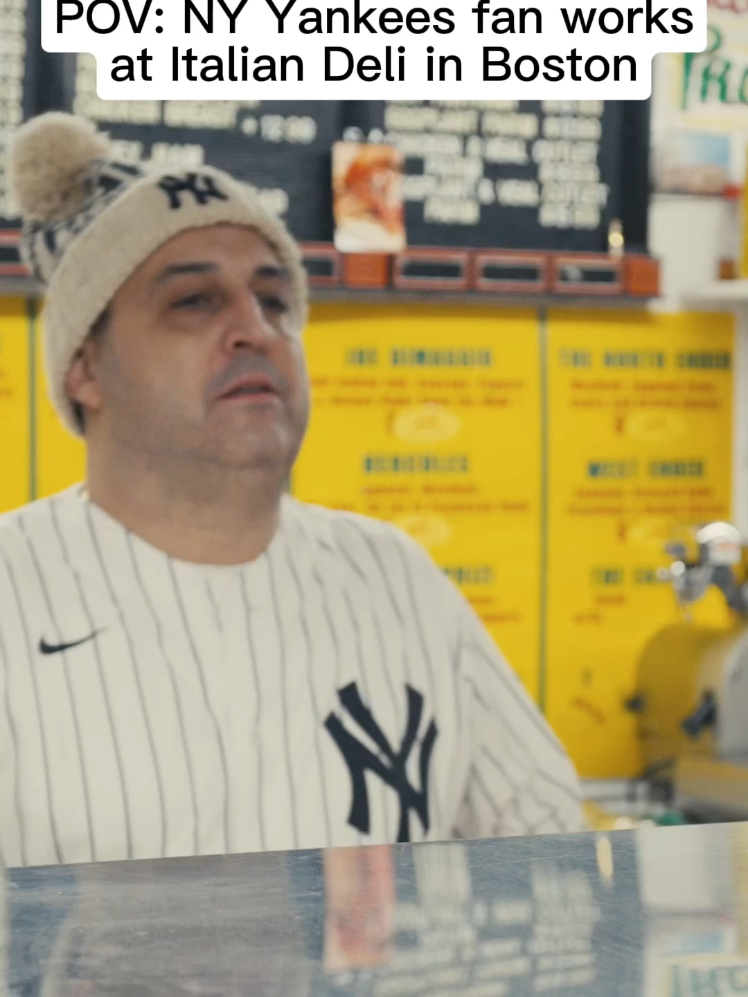Yankees fan works at Boston Deli #bostontiktok #massachusettscheck #massachusettstiktok #comedyvideo #massachusetts #boston #newyork #bostondeli #yankees