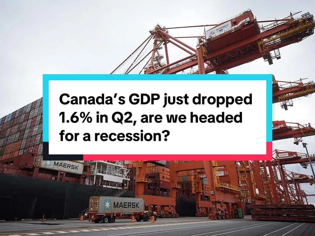 Canada’s economy contracted 1.6 per cent on an annual basis in the second quarter as U.S. tariffs and trade uncertainty tanked Canadian exports.   But few economists are raising the alarm about Canada possibly being in a recession, and not all forecasters are convinced the economic weakness will push the Bank of Canada to cut interest rates next month. #canada #canada🇨🇦 #gdp #economy #liberals     