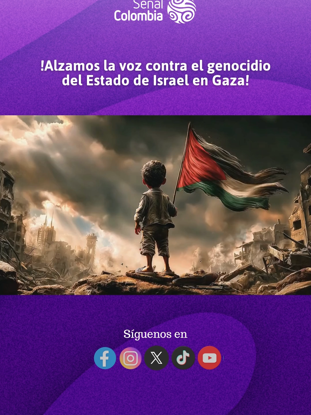 🍉 ATENCIÓN 🍉 🚫🚫 Según la ONU, desde octubre de 2023 Israel ha asesinado a más de 18,000 niños palestinos. Cientos más mueren de hambre por el bloqueo de la ayuda humanitaria en la Franja de Gaza. ✊🏽🇨🇴 Desde el Sistema de Medios Públicos de Colombia no guardamos silencio frente a esta atrocidad histórica y condenamos el genocidio sionista del Estado de Israel en Palestina.