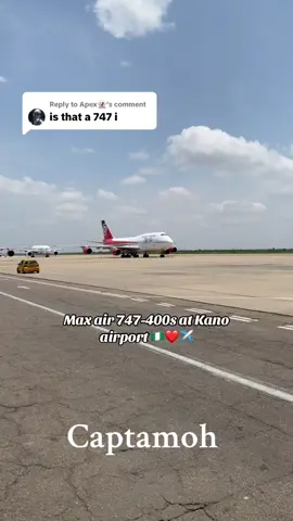 Replying to @Apex👻 max air Boeing 747-400s at Kano airport 🇳🇬❤️✈️ #maxair #boeing #747 #aviation #futurepilot #aviationgeek #planespotting 