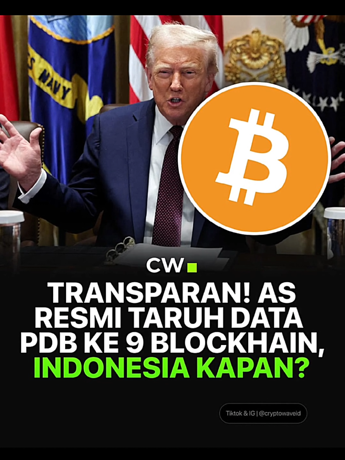 Pemerintah Amerika Serikat untuk pertama kalinya menaruh data resmi produk domestik bruto (PDB) ke jaringan blockchain publik, menandai dukungan paling nyata sejauh ini dari pemerintahan Presiden Donald Trump terhadap industri kripto #cryptowave #crypto #cryptocurrency #trump #america 