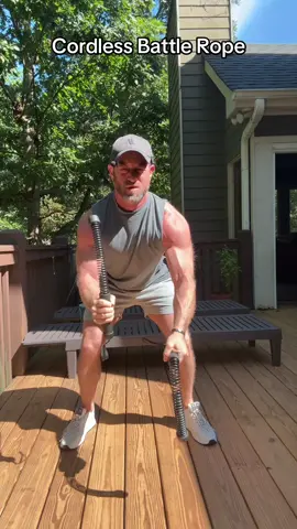 Cordless battle ropes for home gym.  Great cardio and arm workout #workout #fyp #trainer #muscle #homegym @Soulyis 