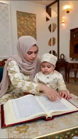 This baby is already in love with the Quran 🥹📖❤️ #IslamicVibes #quranlovers #BabyMuslim  [1298425]
