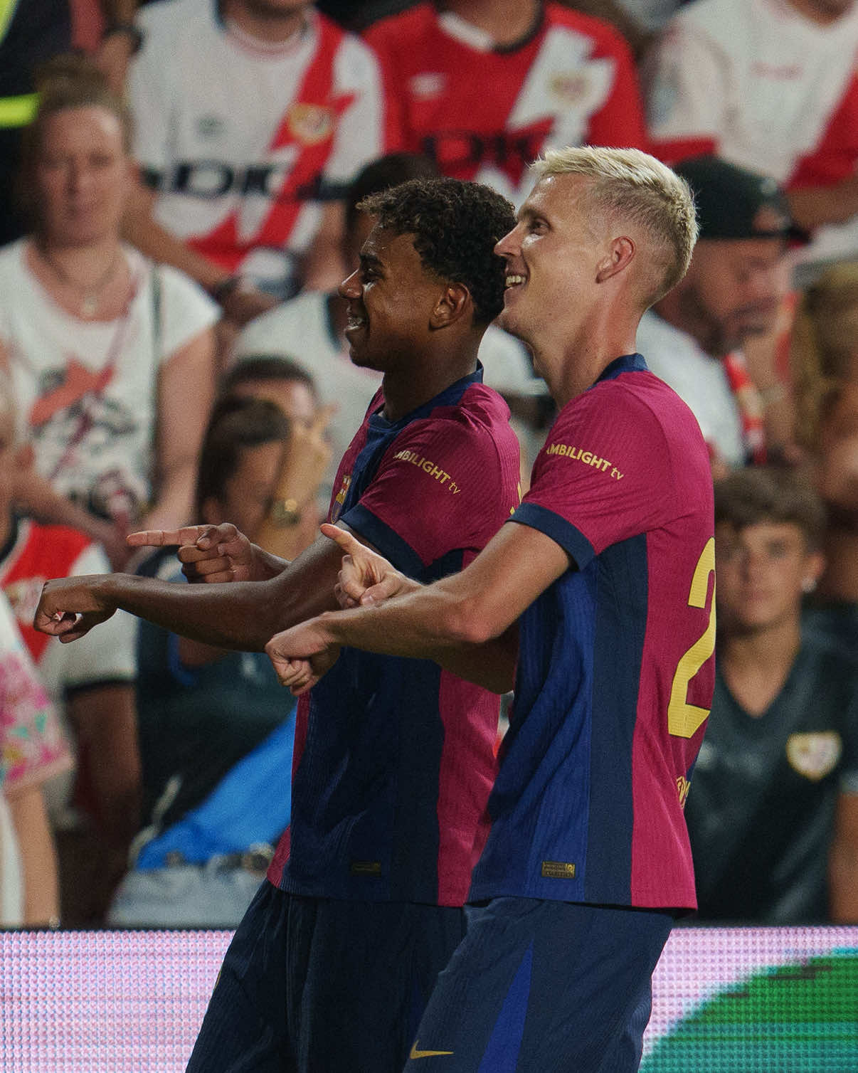 Dani Olmo scored his first goal for Barça in the last #RayoBarça 👉⌚️ #LaLigaHighlights #fcbarcelona 