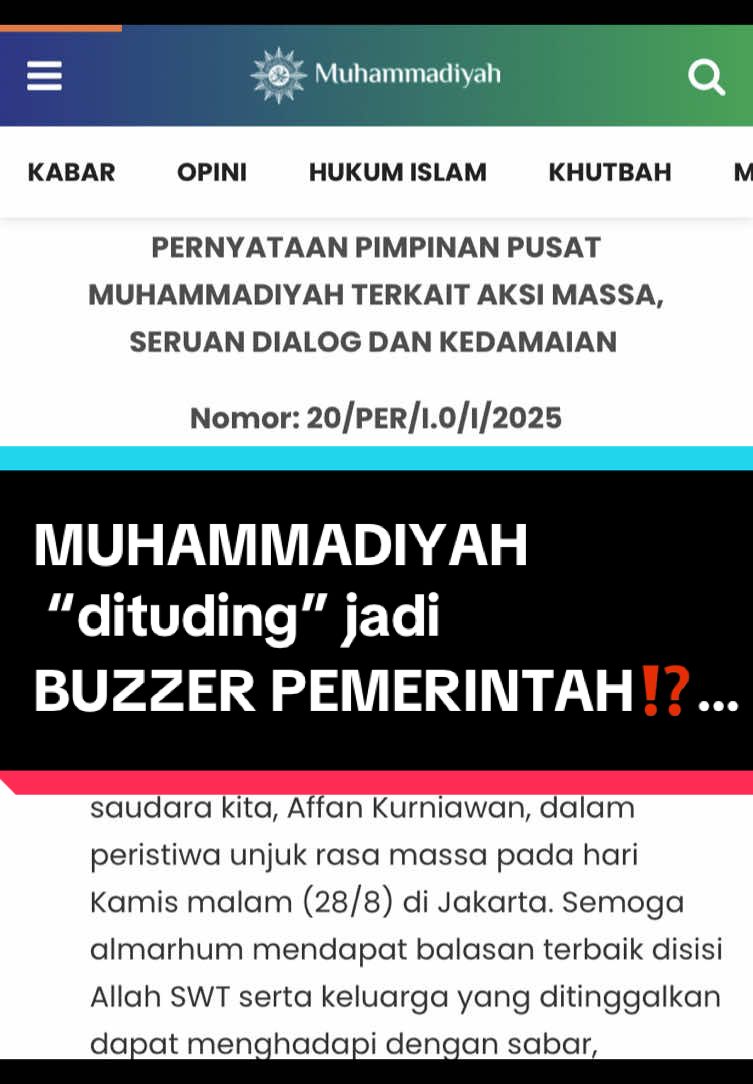 Persepsi negatif terhadap Pernyataan PP Muhammadiyah, seruan dialog dan kedamaian. #jeromepolin #muhammadiyah #demo #dpr @LDKMu Official @Muhammadiyah 